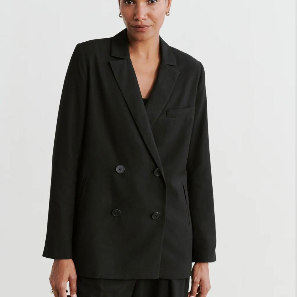 JENNI KAYNE Jones Lightweight Double Breasted Blazer Black 10